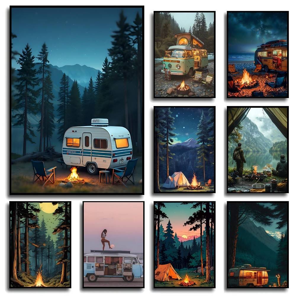 Outdoor Camping Wallpaper - Nature Outdoor Camping Poster Decoration Posters