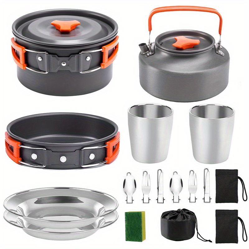 17pcs Camping Cookware Set, Po - مراجعة Outdoor Camping Kettle وسعره