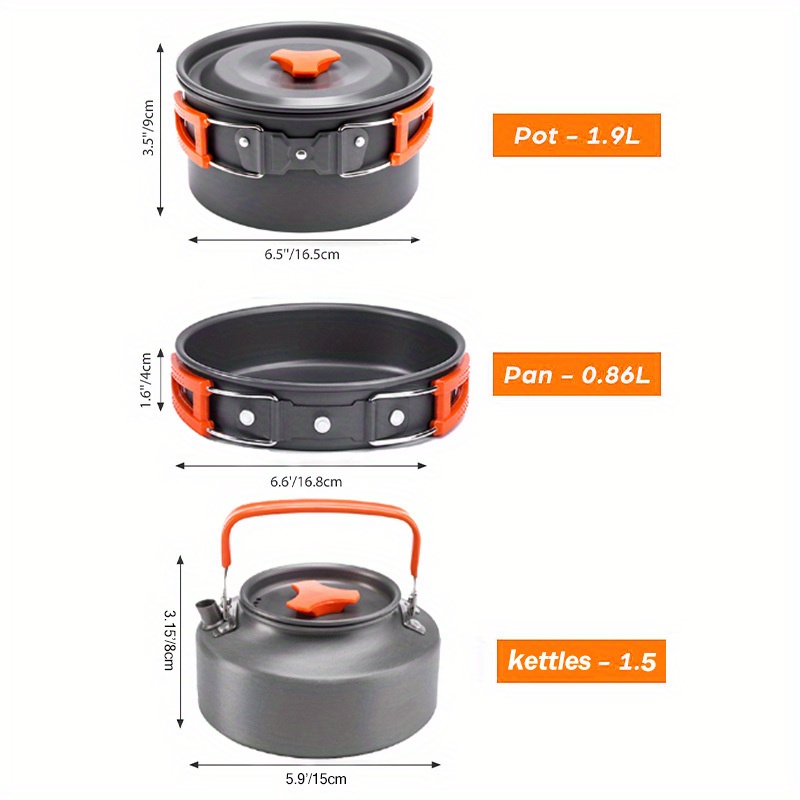 17pcs Camping Cookware Set, Po - مراجعة Outdoor Camping Kettle وسعره