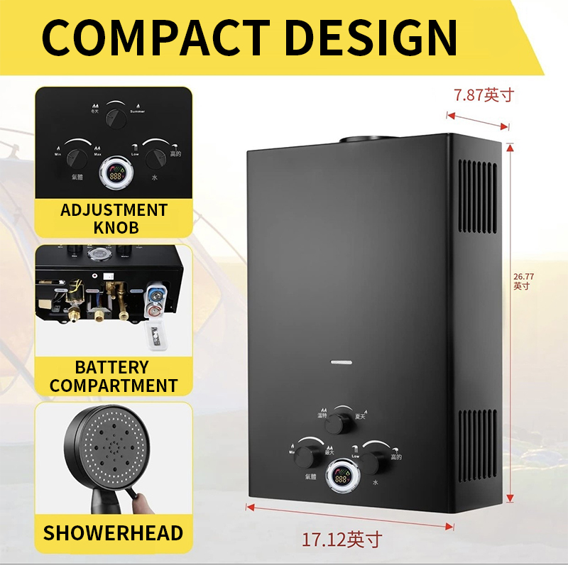 16L/18L/20L Instant-Heat Gas W - مراجعة Outdoor Camping Water Heater وسعره