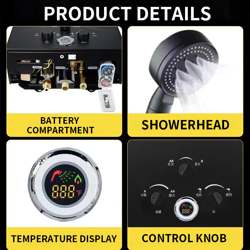 16L/18L/20L Instant-Heat Gas W - مراجعة Outdoor Camping Water Heater وسعره