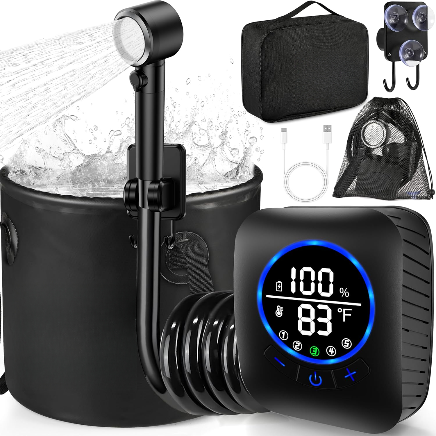 Portable Water Heater with Han - مراجعة Outdoor Camping Water Heater وسعره