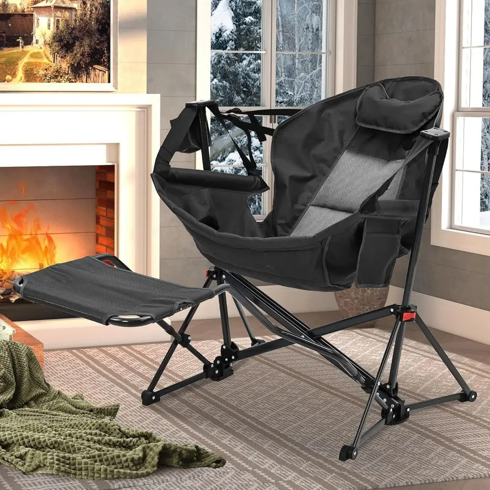Portable Heavy-Duty Rocking Ha - مراجعة Outdoor Camping Hammock Chair وسعره