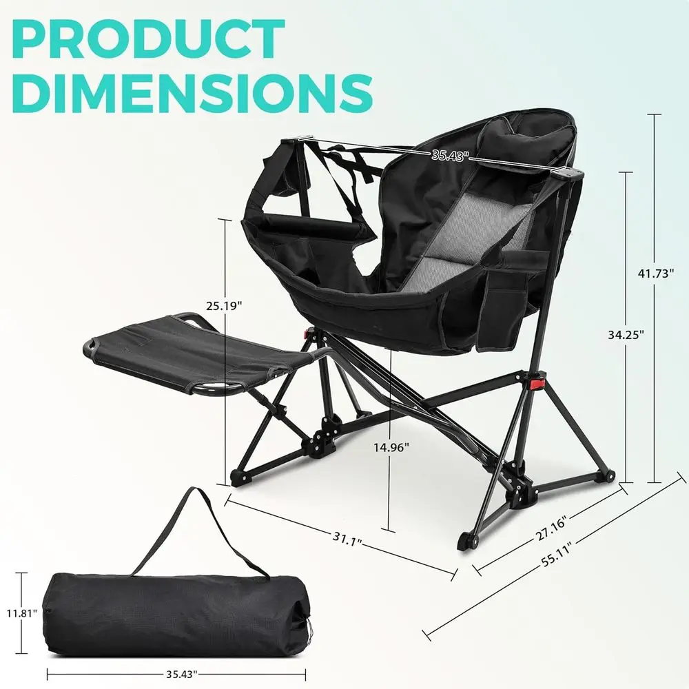 Portable Heavy-Duty Rocking Ha - مراجعة Outdoor Camping Hammock Chair وسعره