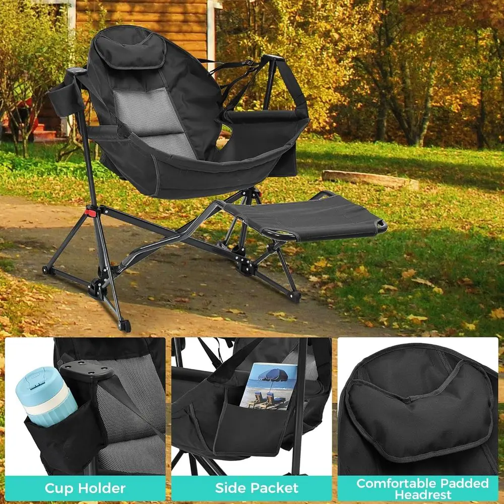 Portable Heavy-Duty Rocking Ha - مراجعة Outdoor Camping Hammock Chair وسعره