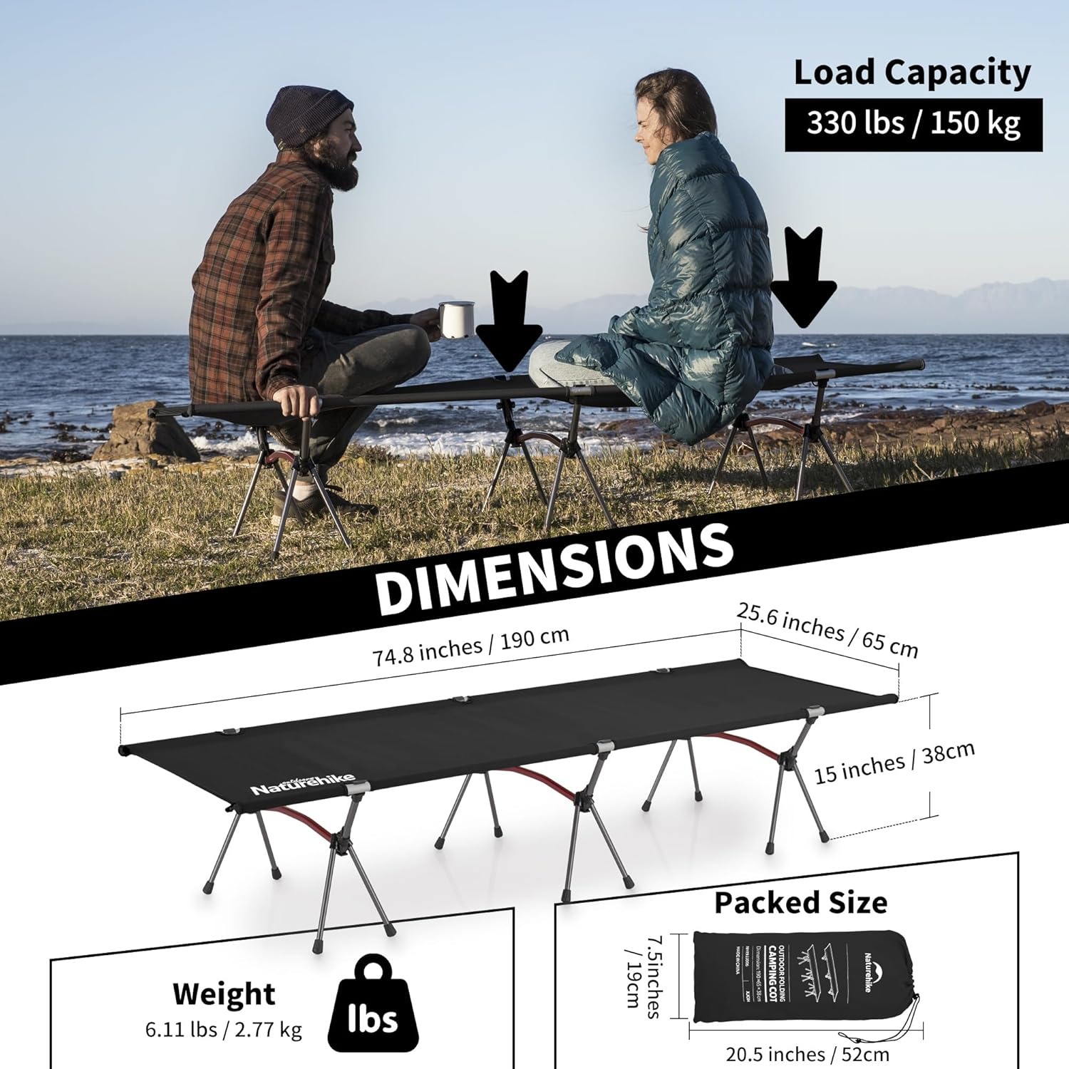 Naturehike Folding Camping Cot - مراجعة Outdoor Camping Cot وسعره