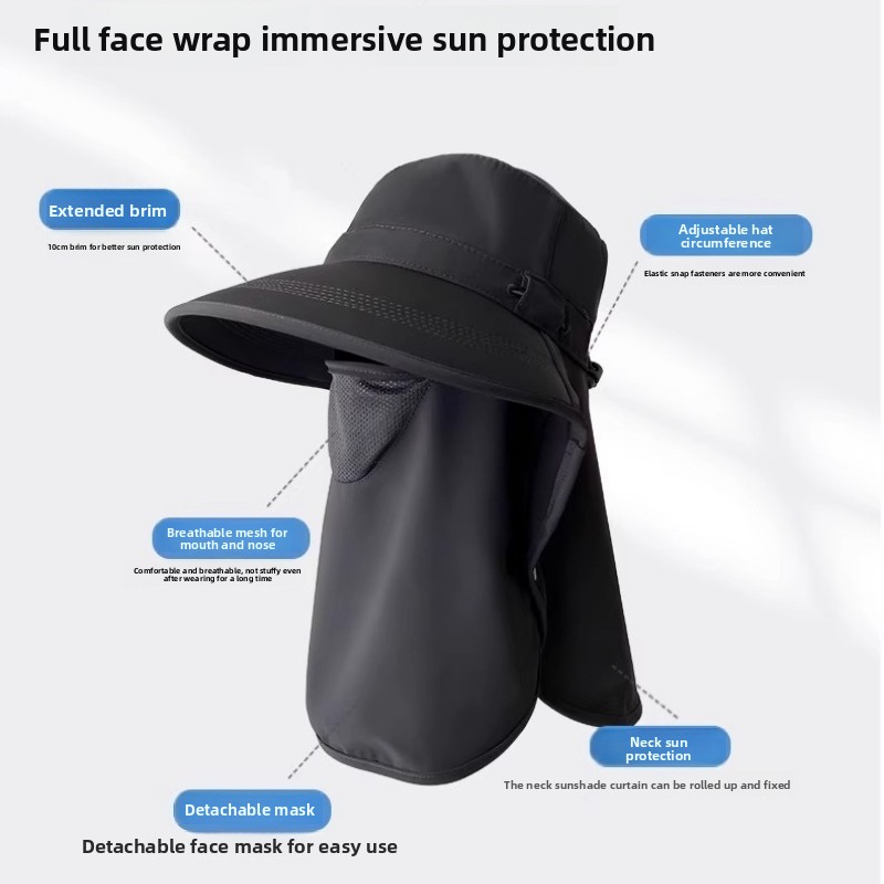 Full Coverage Sun Hat with Fac - مراجعة Outdoor Camping Hat وسعره