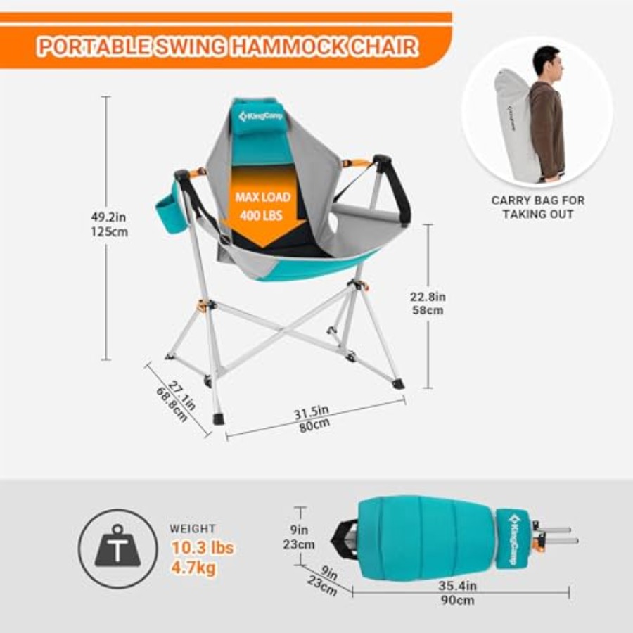 Hammock Camping Chair for Outd - مراجعة Outdoor Oversized Camping Chair وسعره