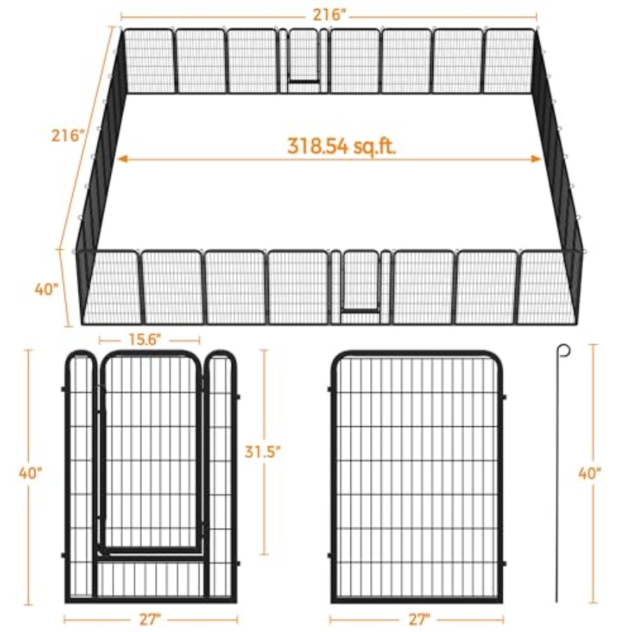 Dog Playpen Outdoor 40 inch 32 - مراجعة Outdoor Camping Dog Fence وسعره