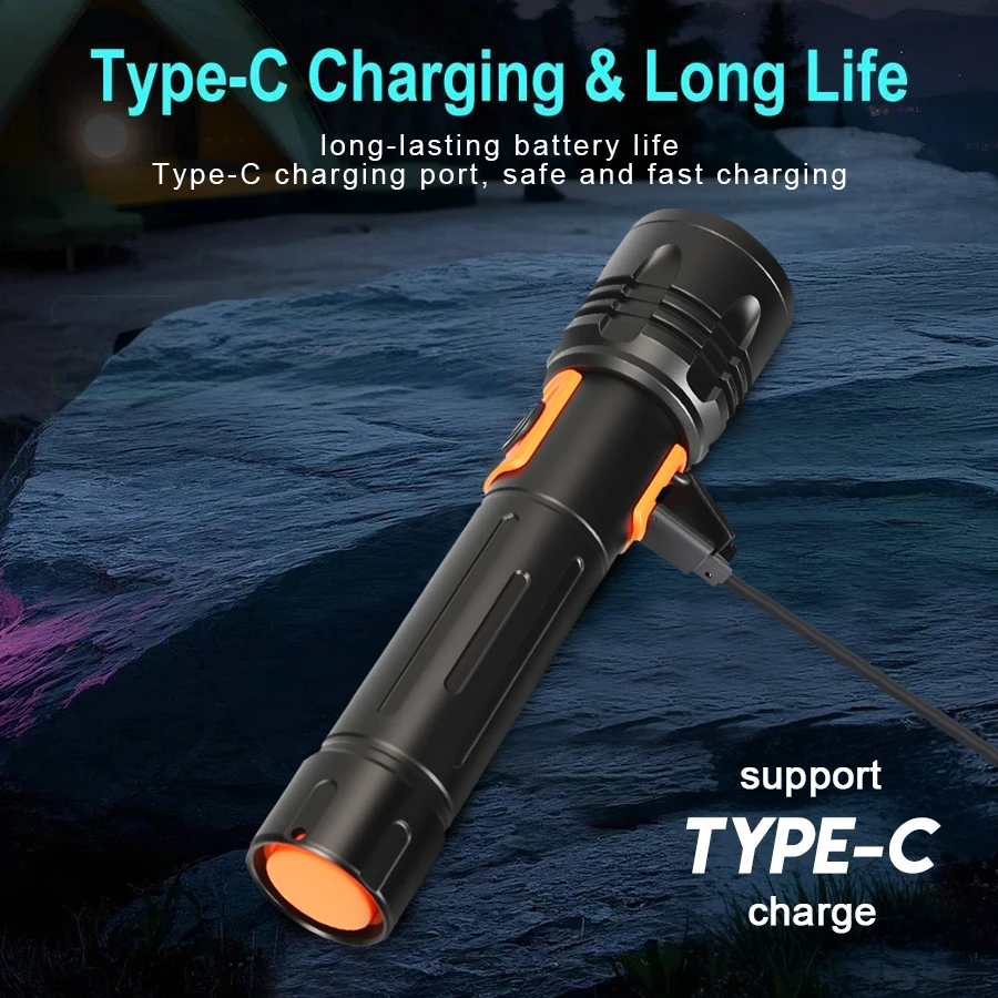 High Power LED Flashlight USB  - مراجعة Outdoor Camping Lantern وسعره