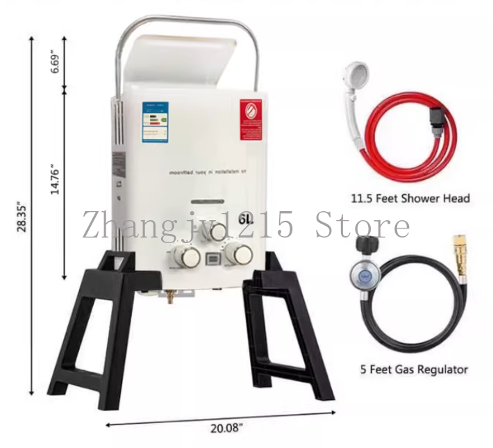 Propane LPG  Gas Tankless Wate - مراجعة Outdoor Camping Hot Water Shower وسعره