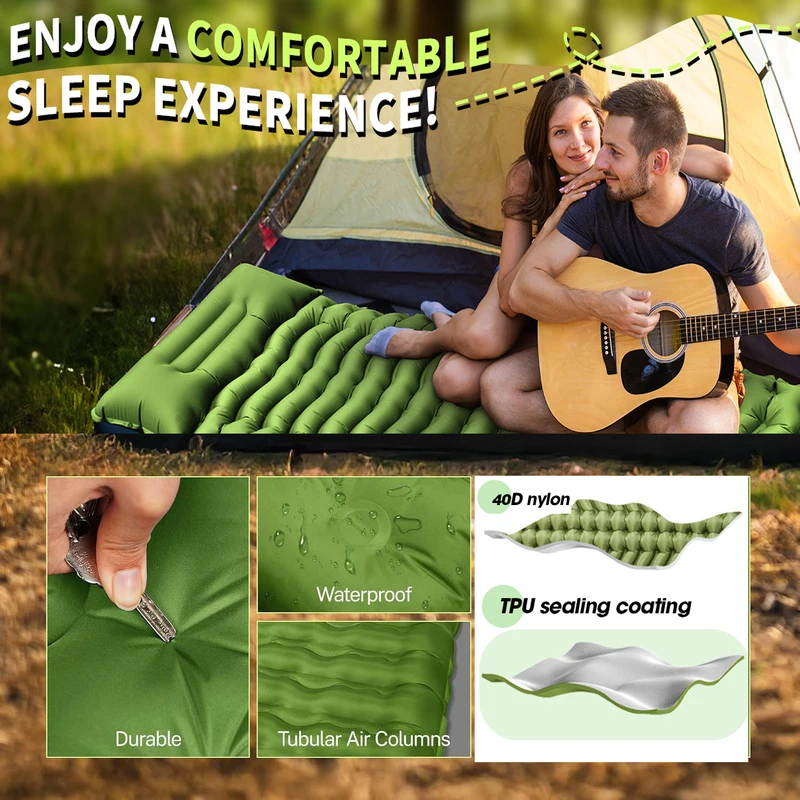Outdoor Camping Inflatable Mat - مراجعة Camp Pillow Compressible وسعره