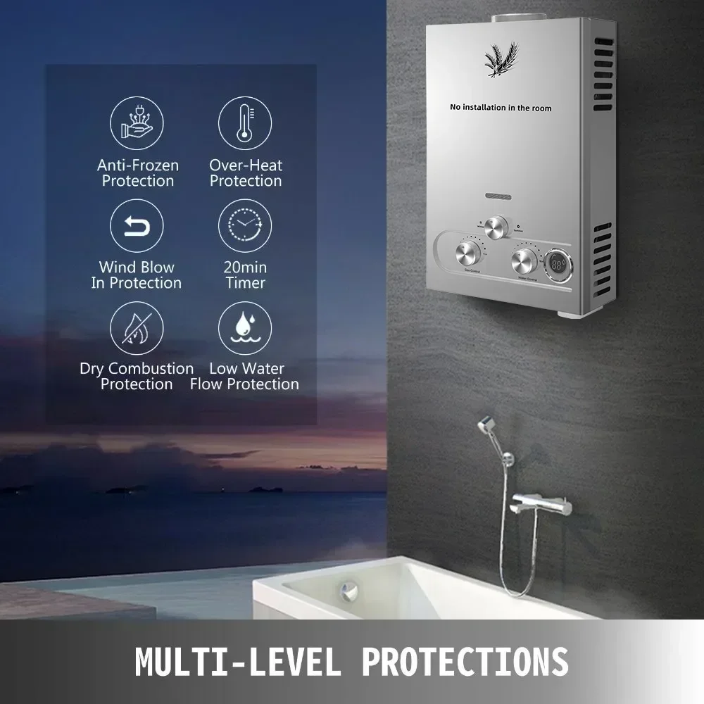 SIHAO 12L 16L 18L GPM LPG Gas  - مراجعة Outdoor Camping Water Heater وسعره