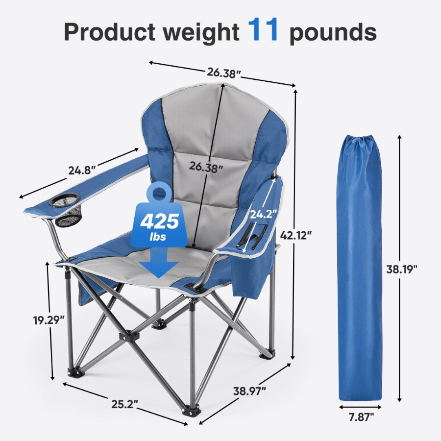 Oversized Folding Camp Chair 4 - مراجعة Outdoor Oversized Camping Chair وسعره