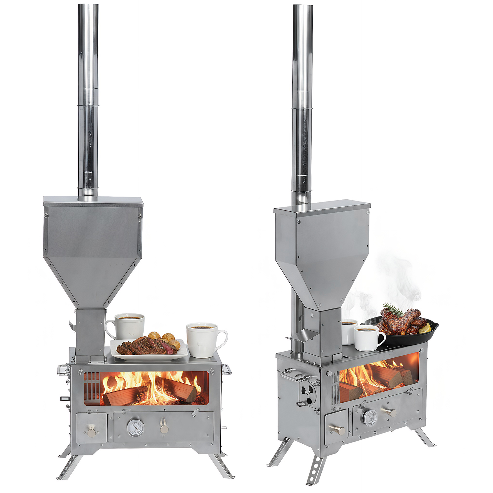 Portable Wood-Burning Camp Sto - مراجعة Outdoor Camping Stove وسعره