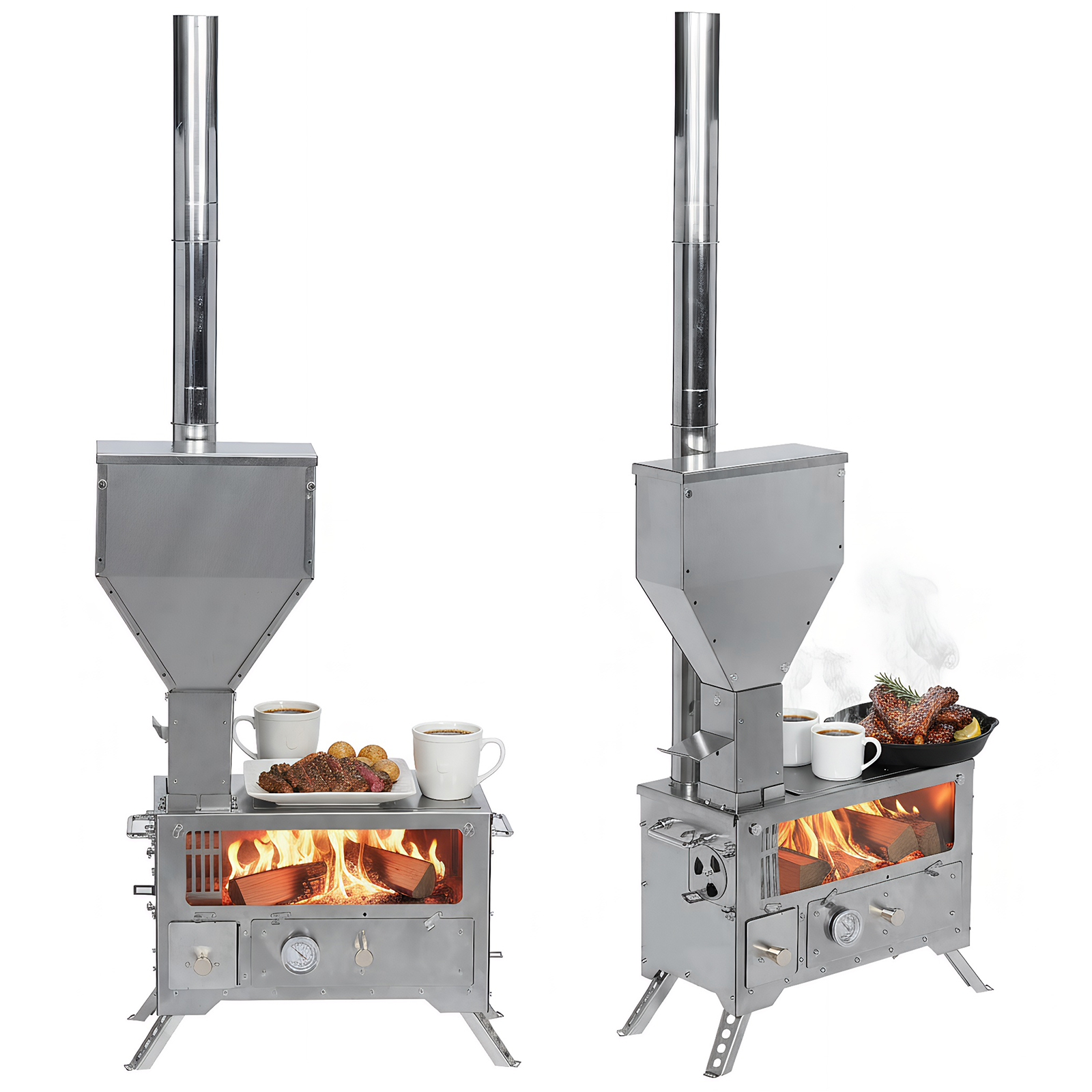 Portable Wood-Burning Camp Sto - مراجعة Outdoor Camping Stove وسعره