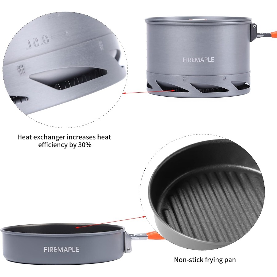 Fire-Maple Feast 4 Piece Campi - مراجعة Outdoor Camping Kettle وسعره
