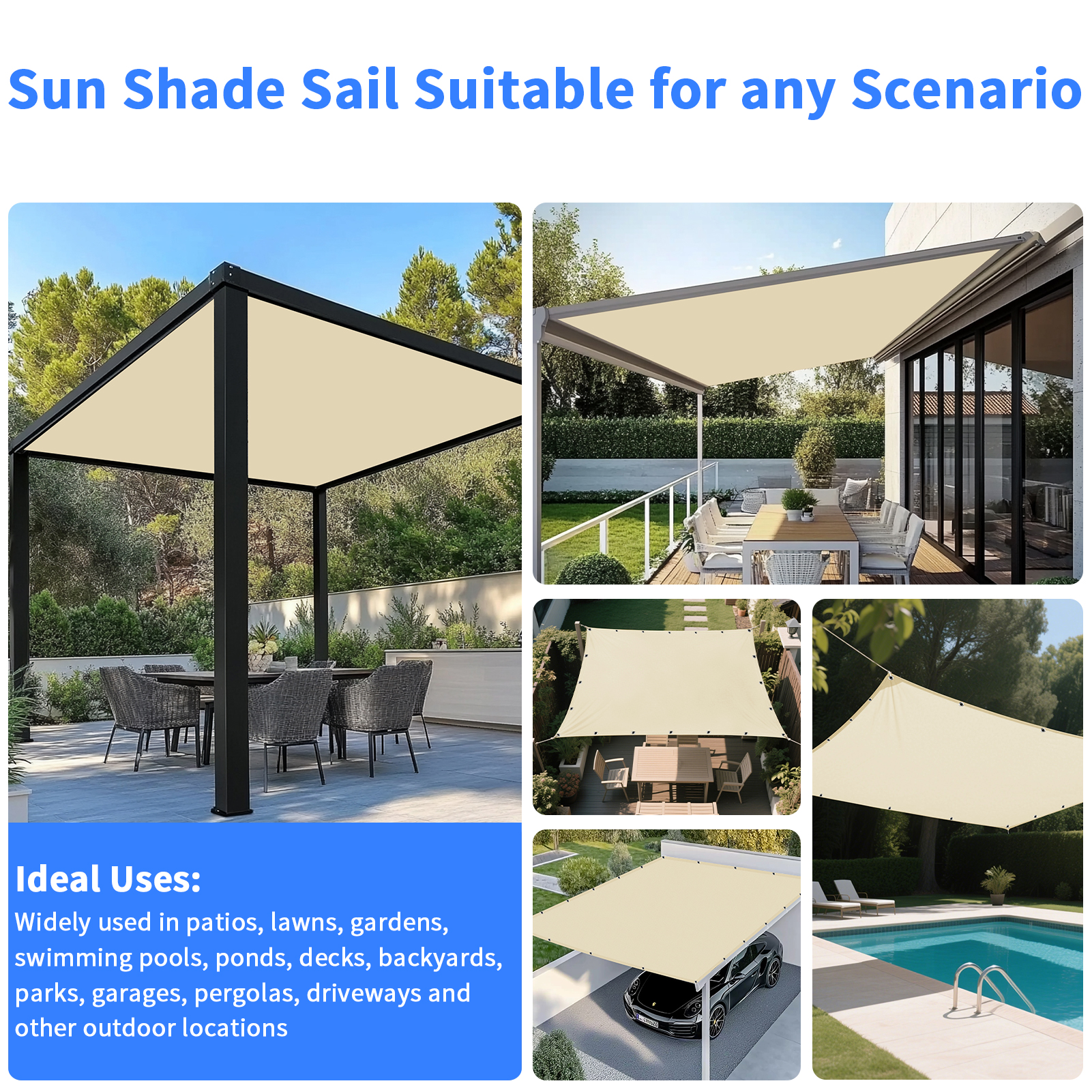 5x4m 4x3m 3x2m Garden Sun Shad - مراجعة Outdoor Camping Tent Waterproof وسعره