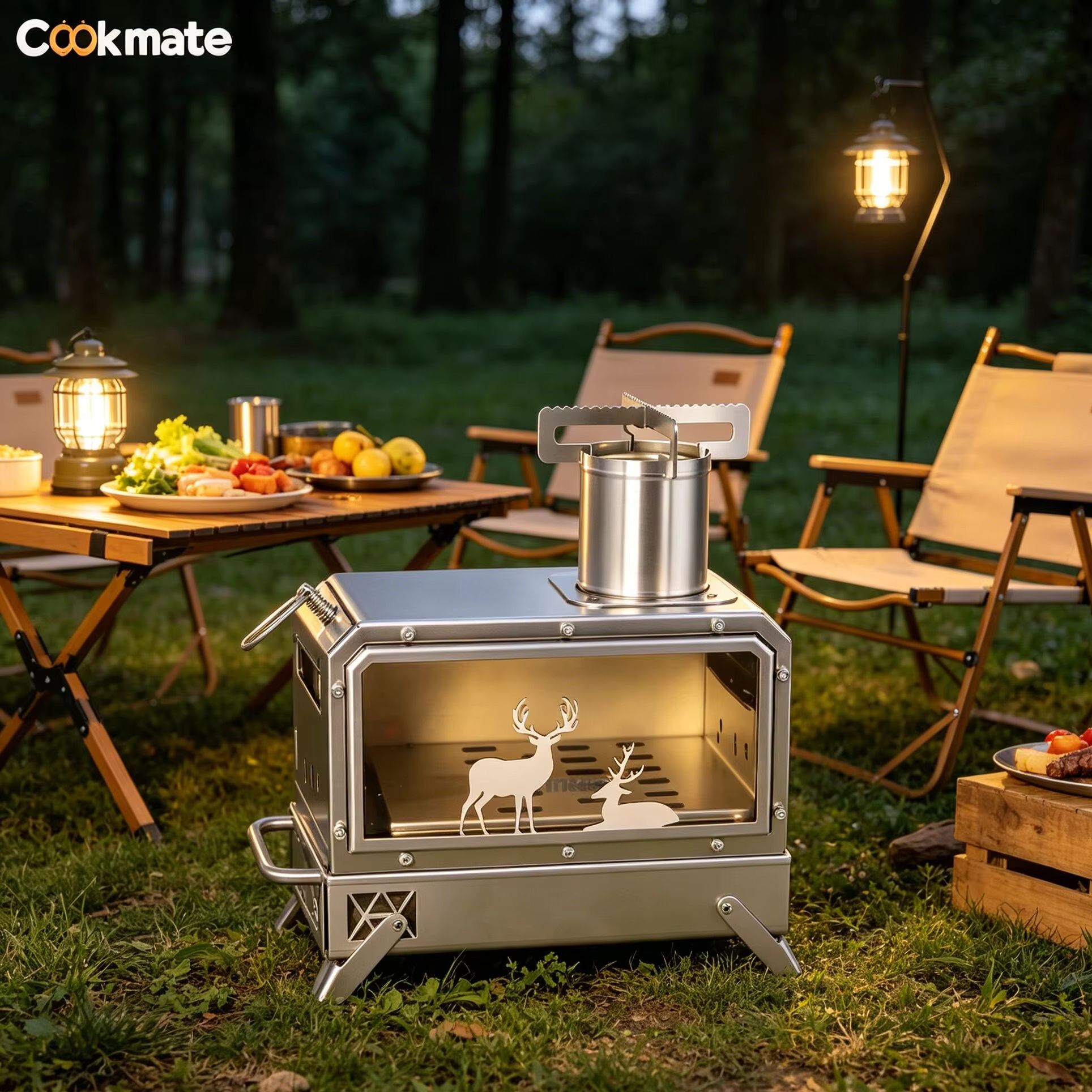 Stainless steel folding firewo - مراجعة Outdoor Camping Stove وسعره
