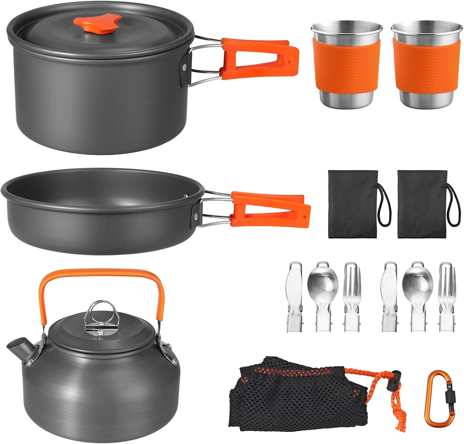 Non-Stick Camping Cookware Set - مراجعة Outdoor Camping Kettle وسعره