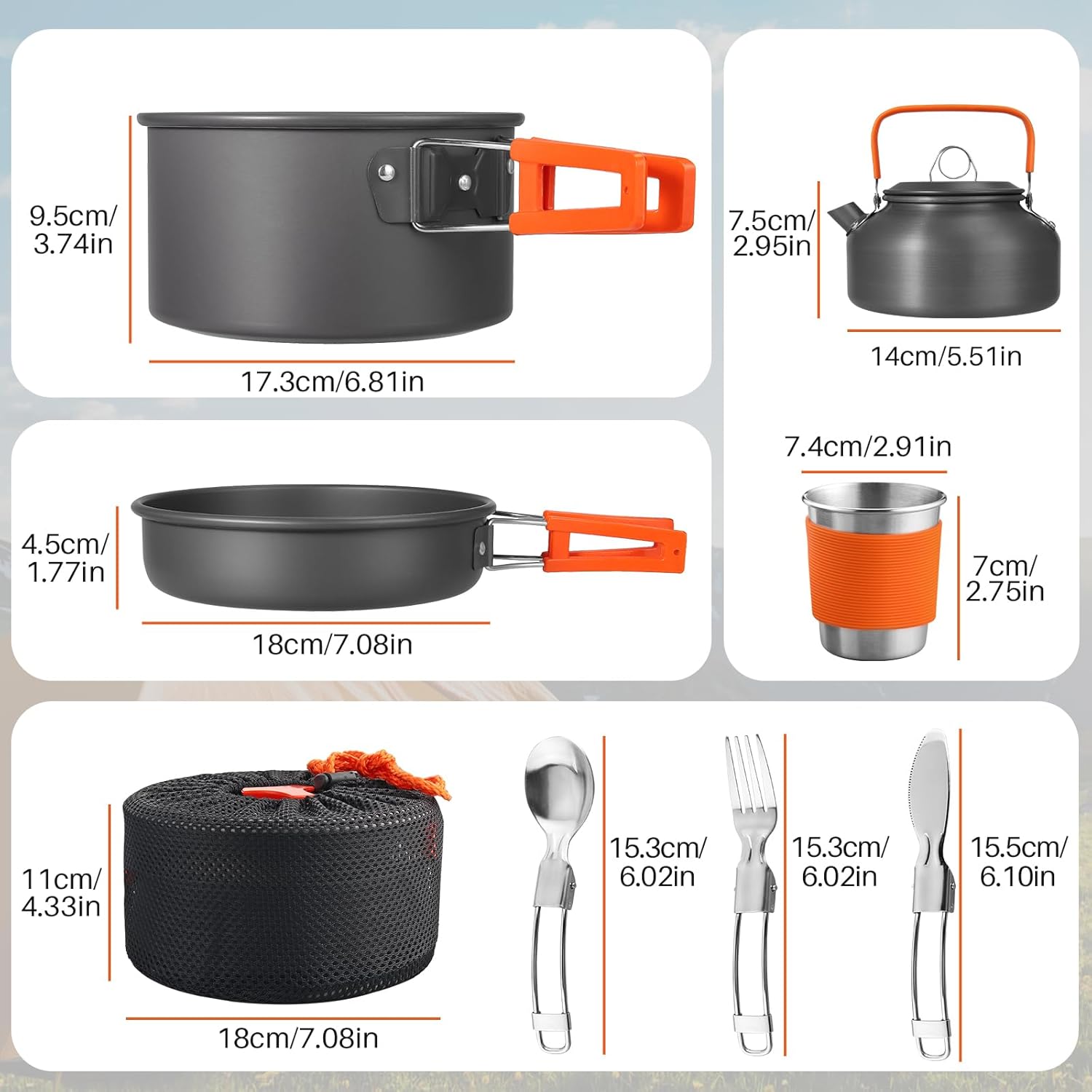 Non-Stick Camping Cookware Set - مراجعة Outdoor Camping Kettle وسعره