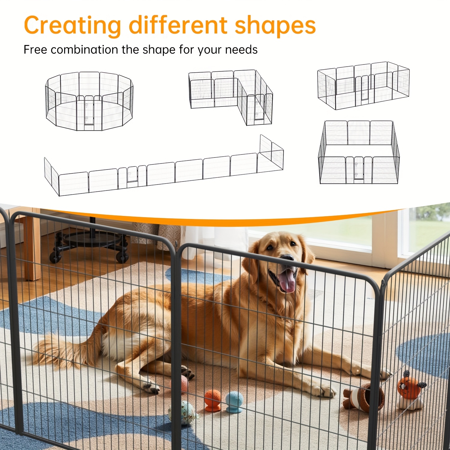 6/16 Panels Dog Playpen Fence  - مراجعة Outdoor Camping Dog Fence وسعره