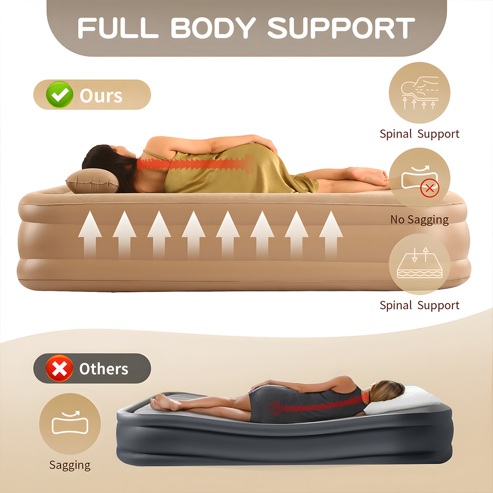Queen Air Mattress with Built  - مراجعة Outdoor Camping Cot وسعره