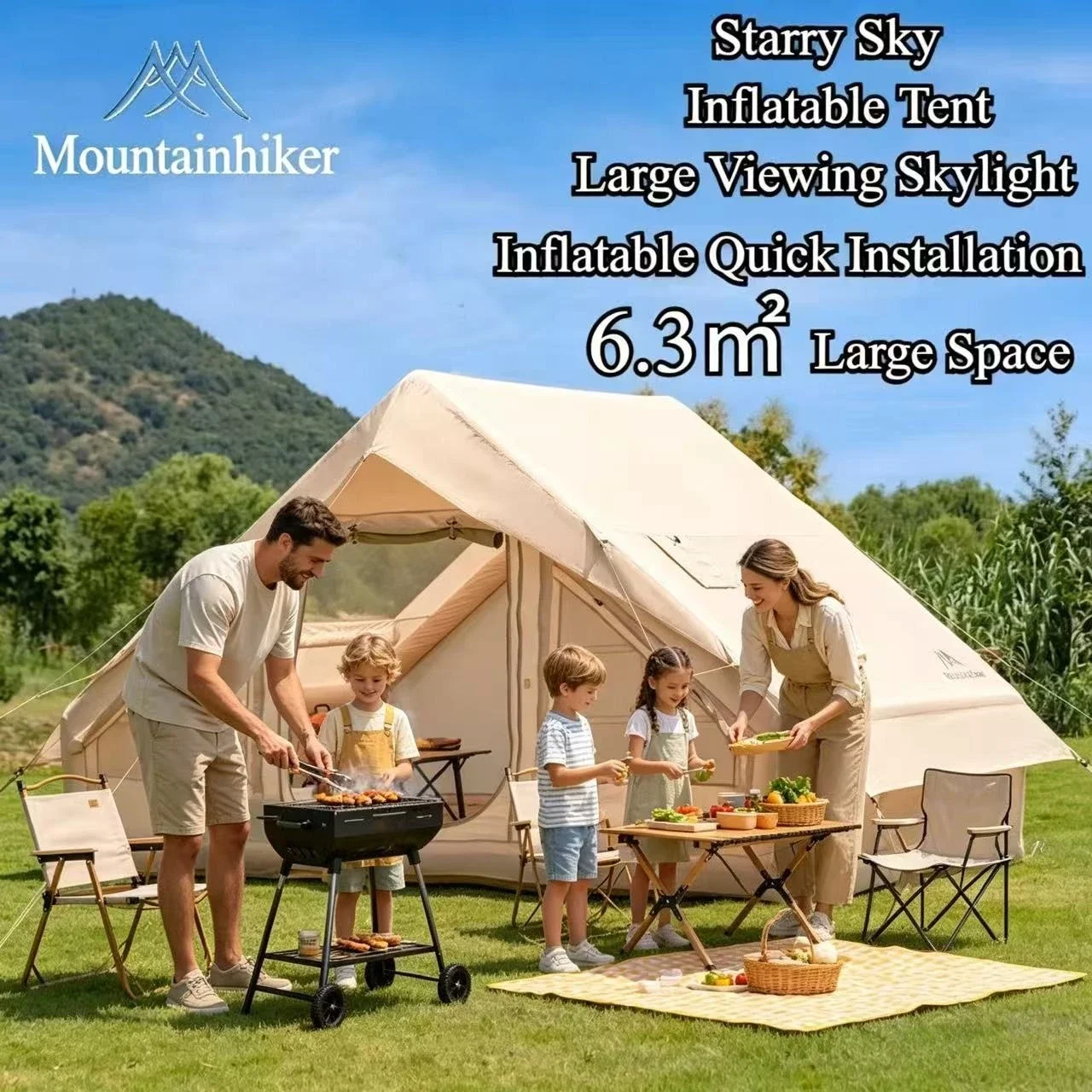 MOUNTAINHIKER Extra Large Infl - مراجعة Outdoor Camping Inflatable Tent وسعره