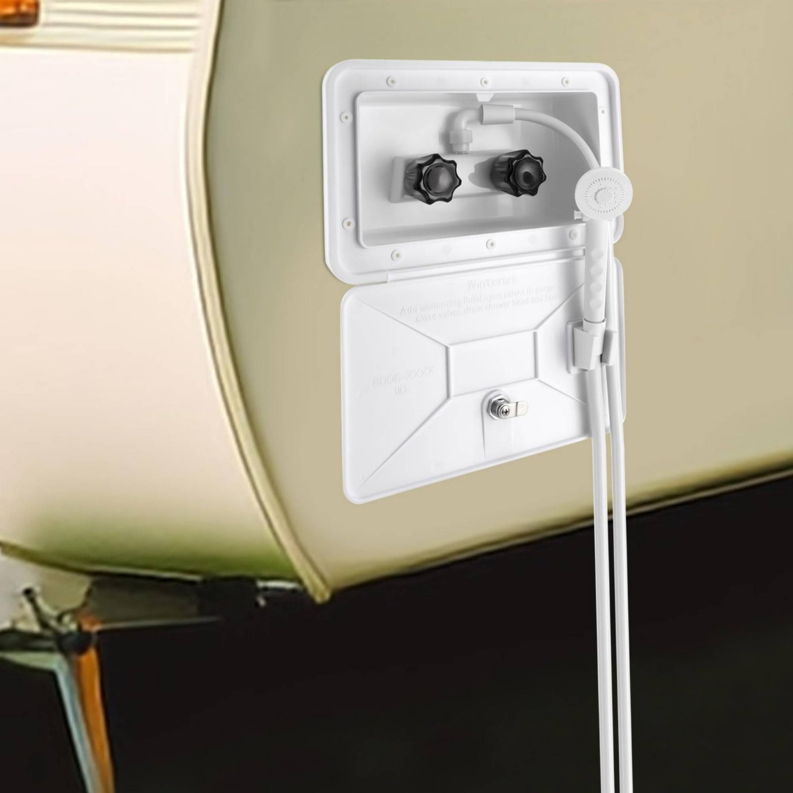 RV Exterior Shower Box Compact - مراجعة Outdoor Camping Gear وسعره
