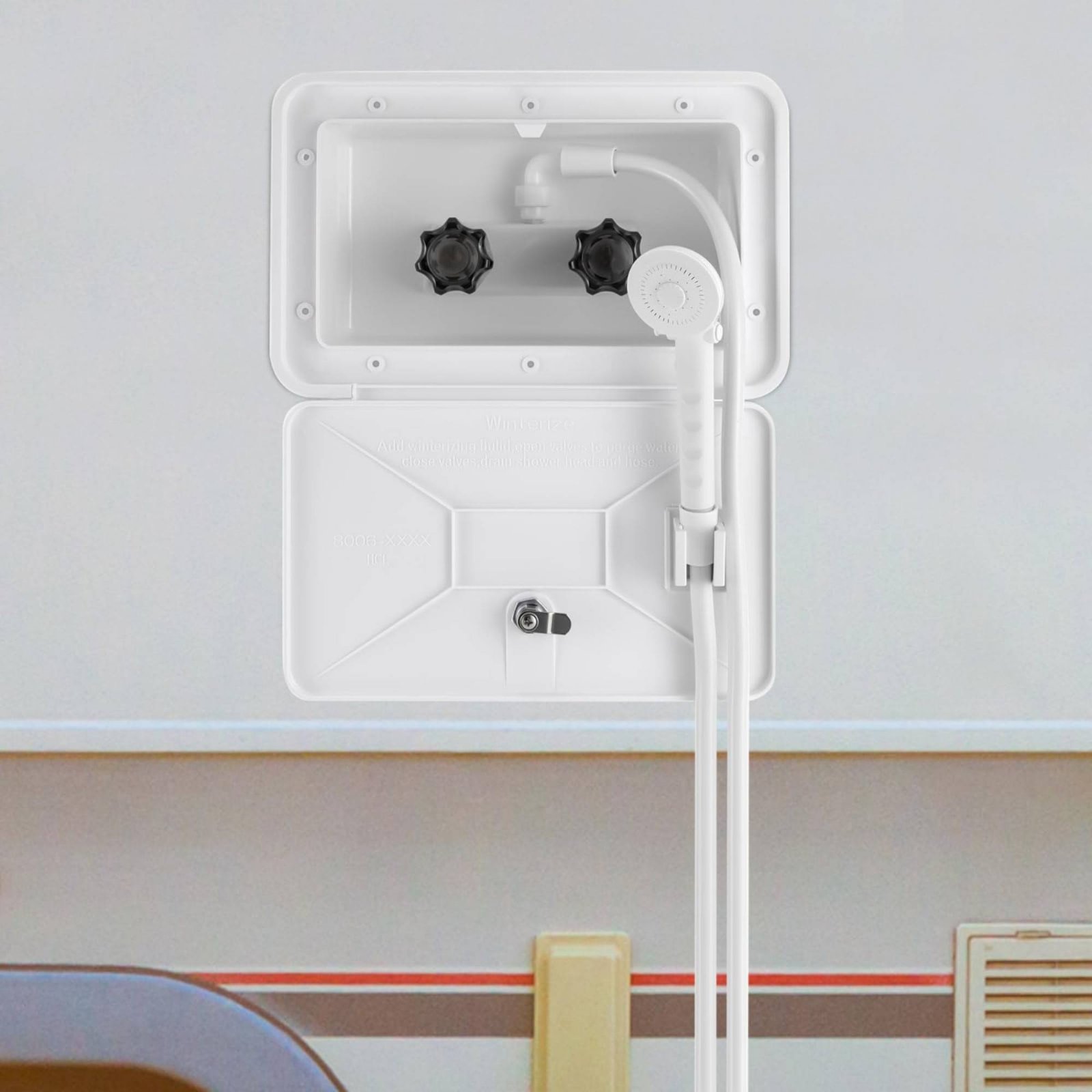 RV Exterior Shower Box Compact - مراجعة Outdoor Camping Gear وسعره
