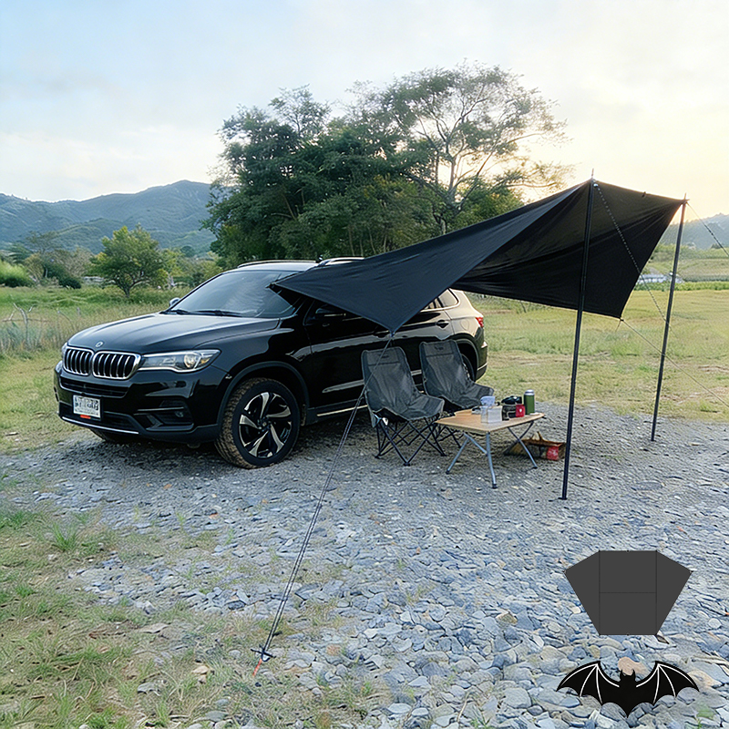 Bat Shape Car Side Awning Blac - مراجعة Outdoor Camping Car Tail Tent وسعره