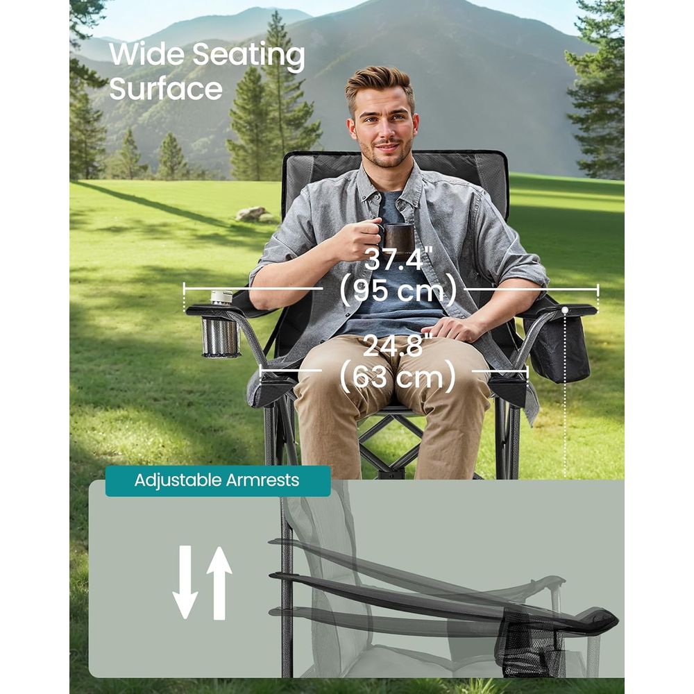 Heavy-Duty 450 lb Capacity Ove - مراجعة Outdoor Oversized Camping Chair وسعره