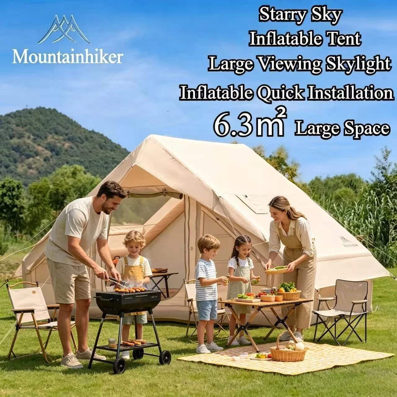 MOUNTAINHIKER 6.3㎡ Extra Large - مراجعة Outdoor Camping Inflatable Tent وسعره