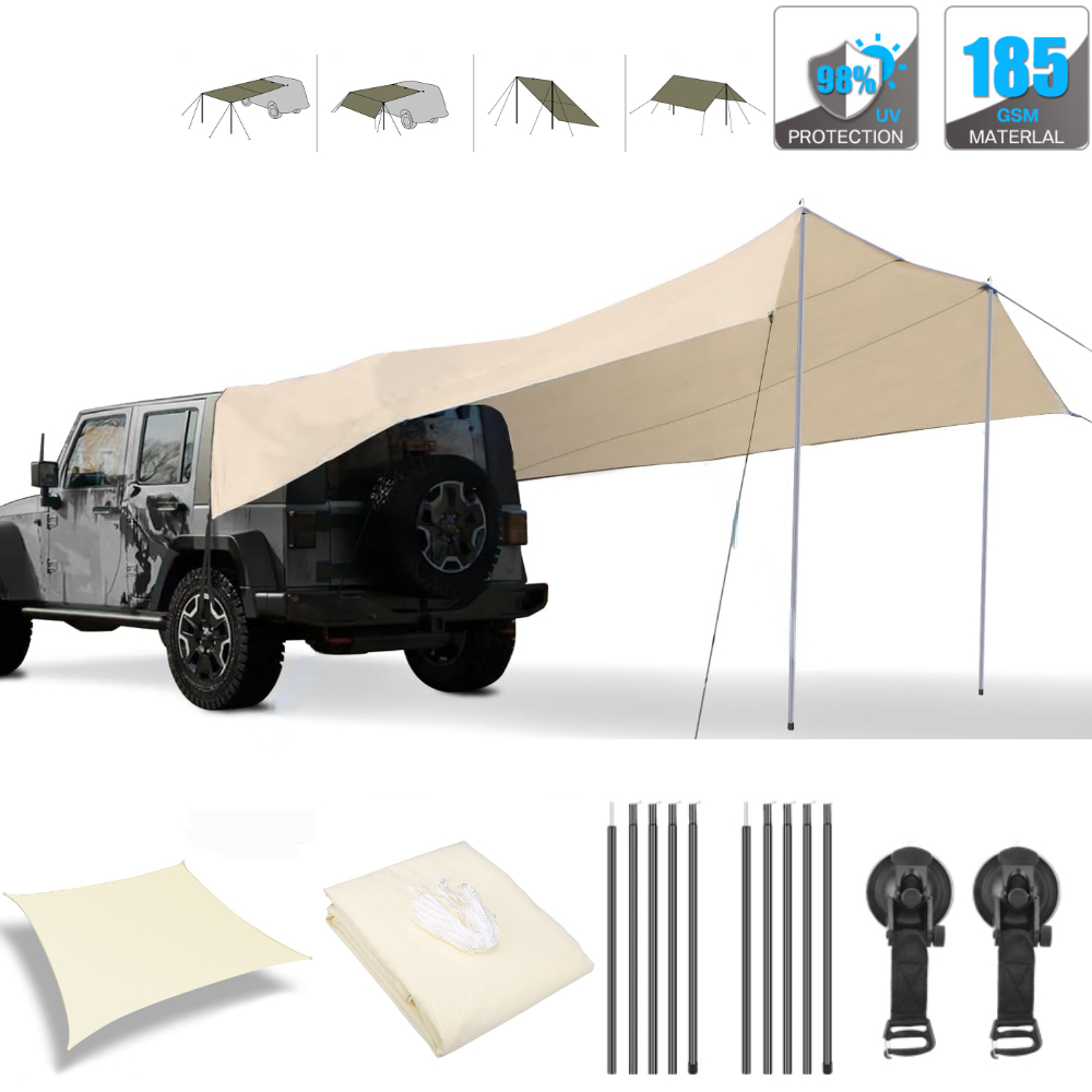 Awning Waterproof Tarp Tent Sh - مراجعة Outdoor Camping Car Tail Tent وسعره