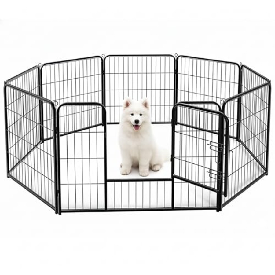 Dog Playpen 32 Inch 8 Panels D - مراجعة Outdoor Camping Dog Fence وسعره