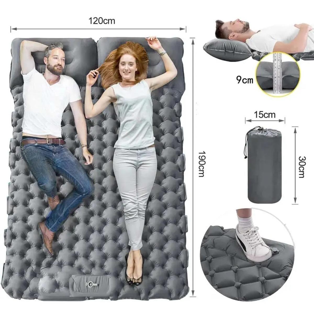 Single & Double Inflatable Air - مراجعة Camp Pillow Compressible وسعره
