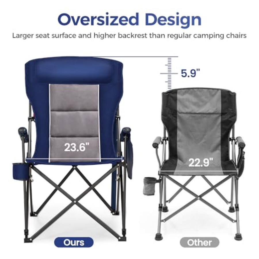 Heavy Duty High Back Camping C - مراجعة Outdoor Oversized Camping Chair وسعره