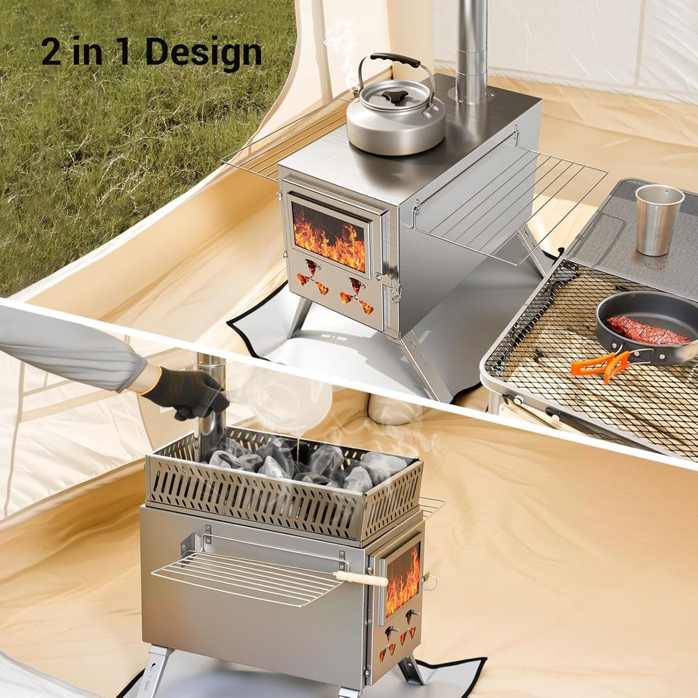 Portable Outdoor Camping Wood  - مراجعة Outdoor Camping Stove وسعره