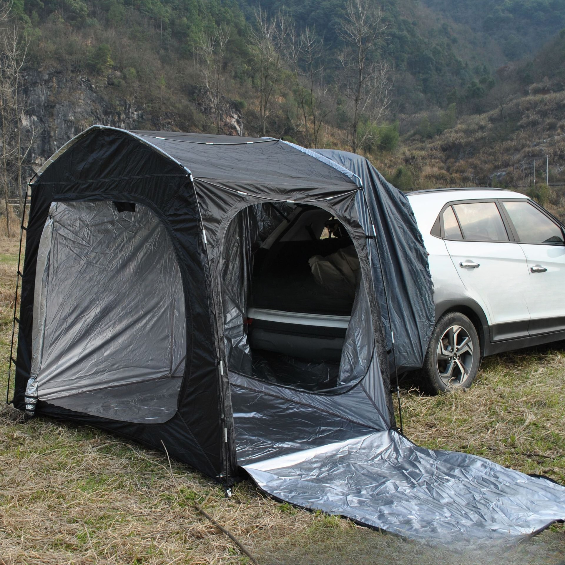 Easy to store full-model rear  - مراجعة Outdoor Camping Car Tail Tent وسعره