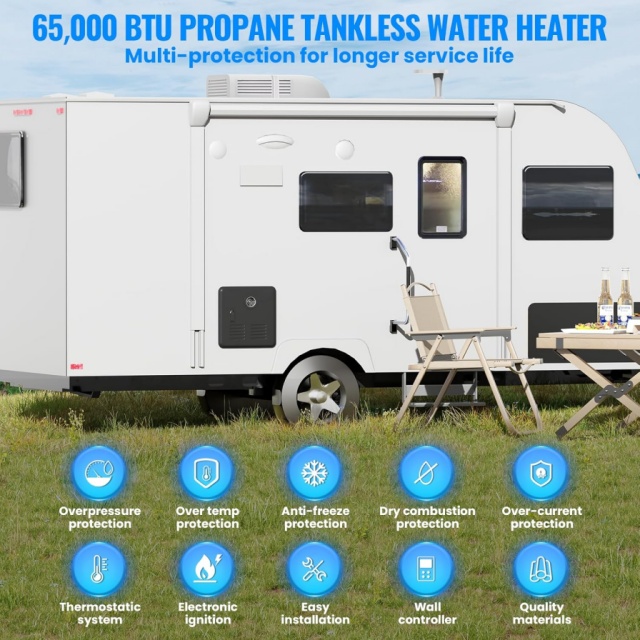 Portable 12V Gas Water Heater  - مراجعة Outdoor Camping Water Heater وسعره