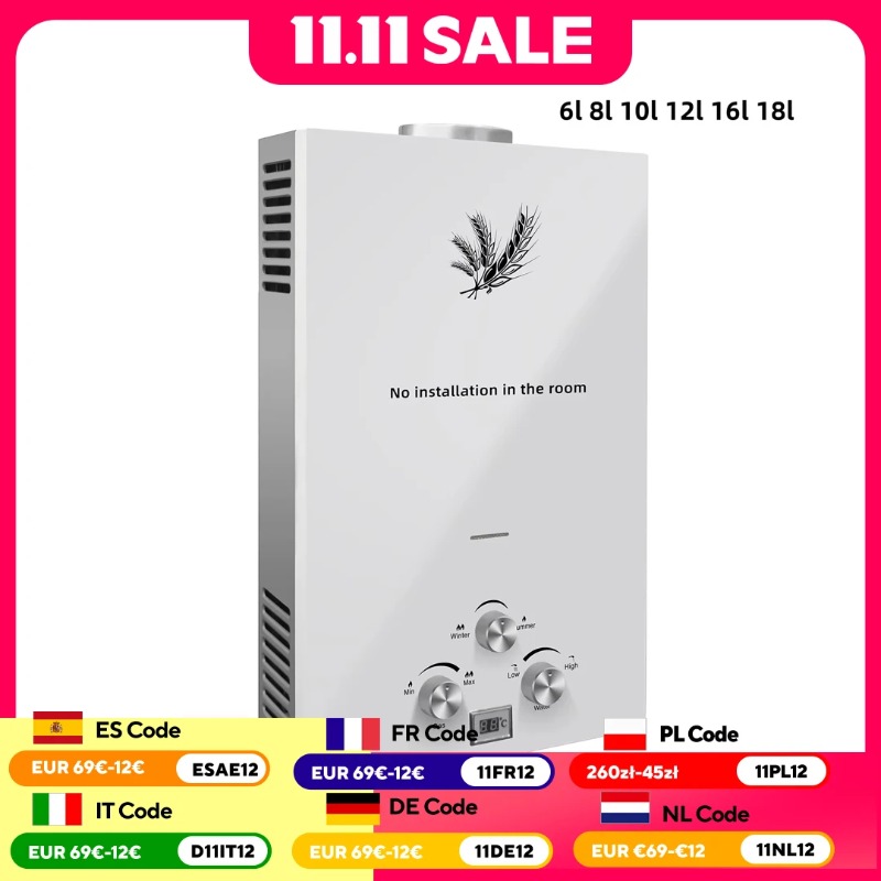 【Premium】  6-18L Stainless Ste - مراجعة Outdoor Camping Water Heater وسعره