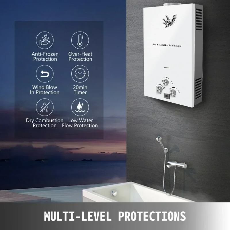 【Premium】  6-18L Stainless Ste - مراجعة Outdoor Camping Water Heater وسعره