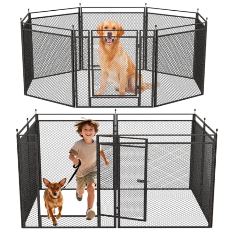 Dog Playpen with Safety Mesh 3 - مراجعة Outdoor Camping Dog Fence وسعره