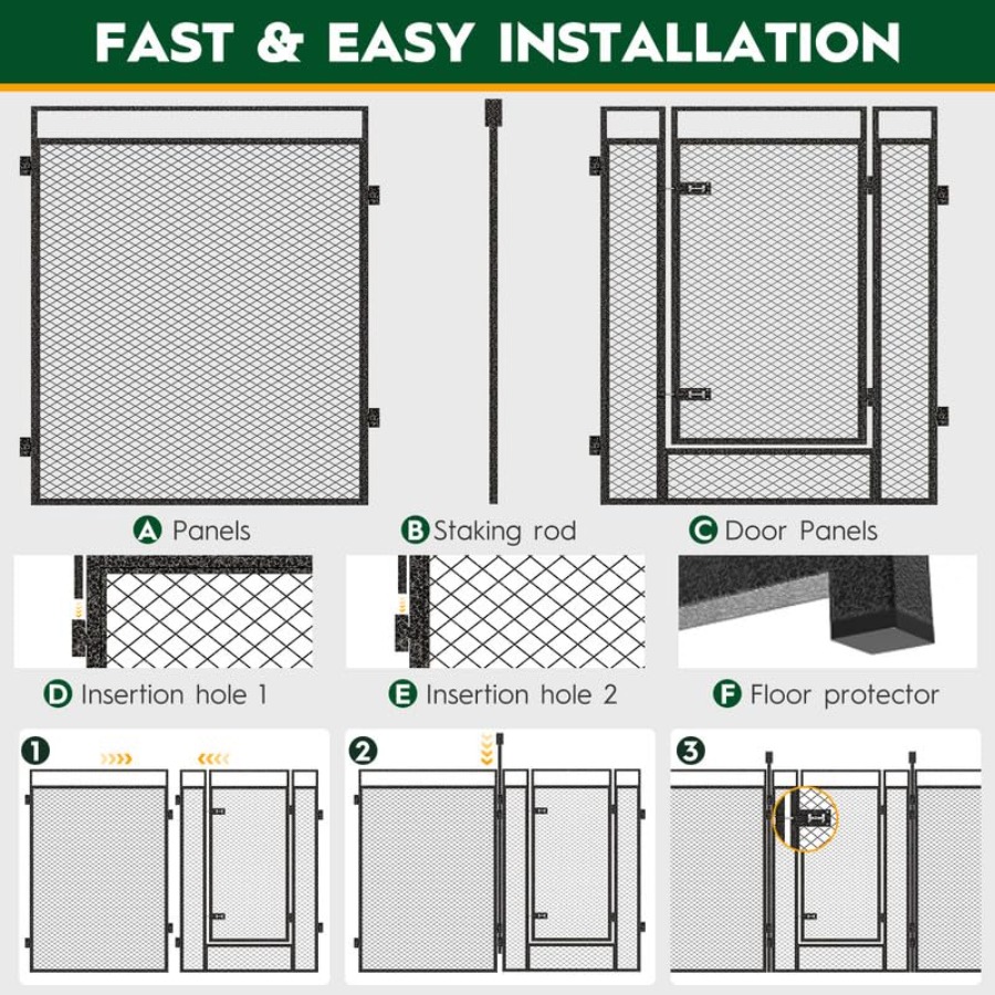 Dog Playpen with Safety Mesh 3 - مراجعة Outdoor Camping Dog Fence وسعره