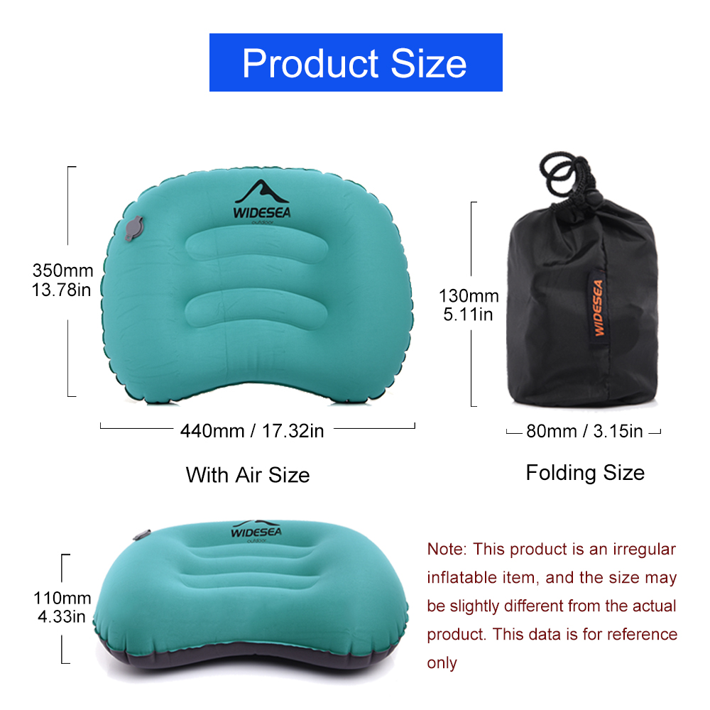 Widesea Portable Inflatable Pi - مراجعة Camp Pillow Compressible وسعره