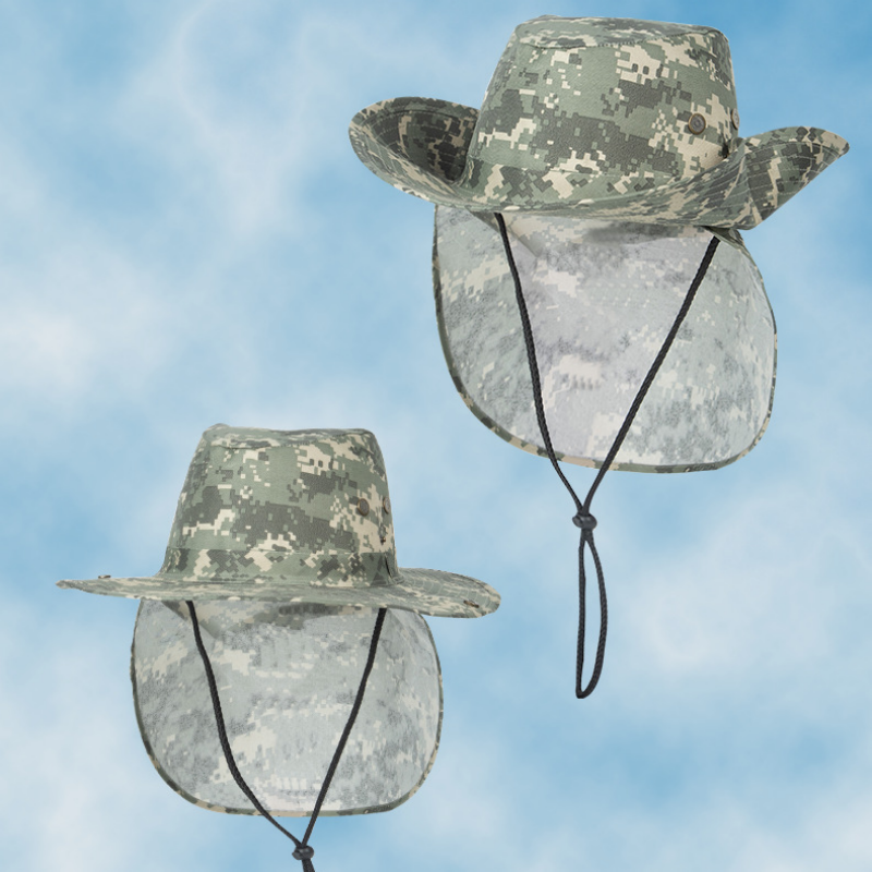 New Summer Camouflage Sun Hat  - مراجعة Camping Outdoor Quick Drying Sun Neck Protection Cap Hat وسعره