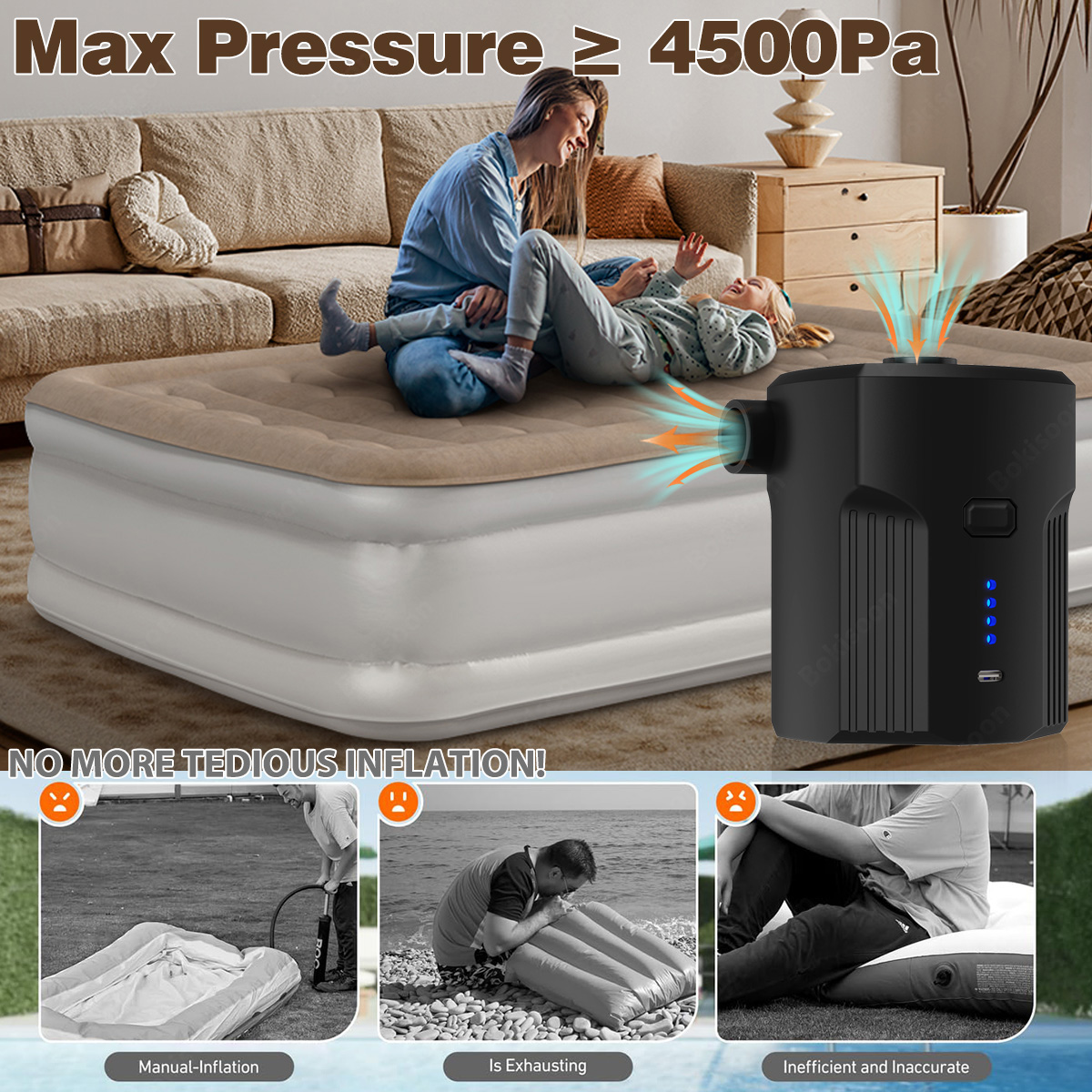 Portable Electric Air Pump for - مراجعة Bed Outdoor Camping وسعره