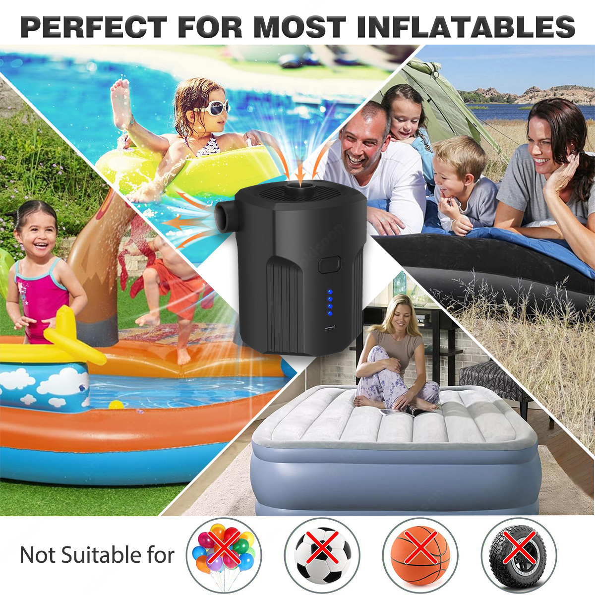 Portable Electric Air Pump for - مراجعة Bed Outdoor Camping وسعره