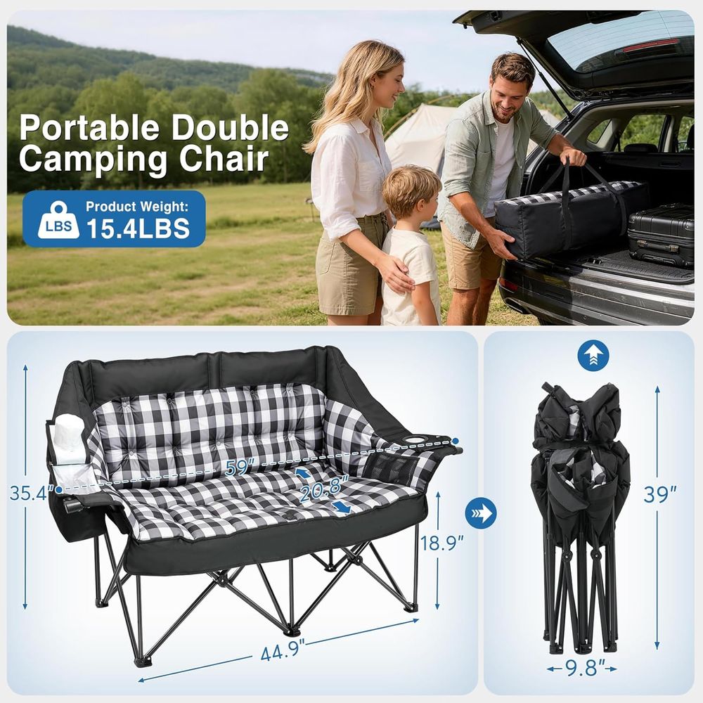 Oversized Padded Double Campin - مراجعة Outdoor Oversized Camping Chair وسعره