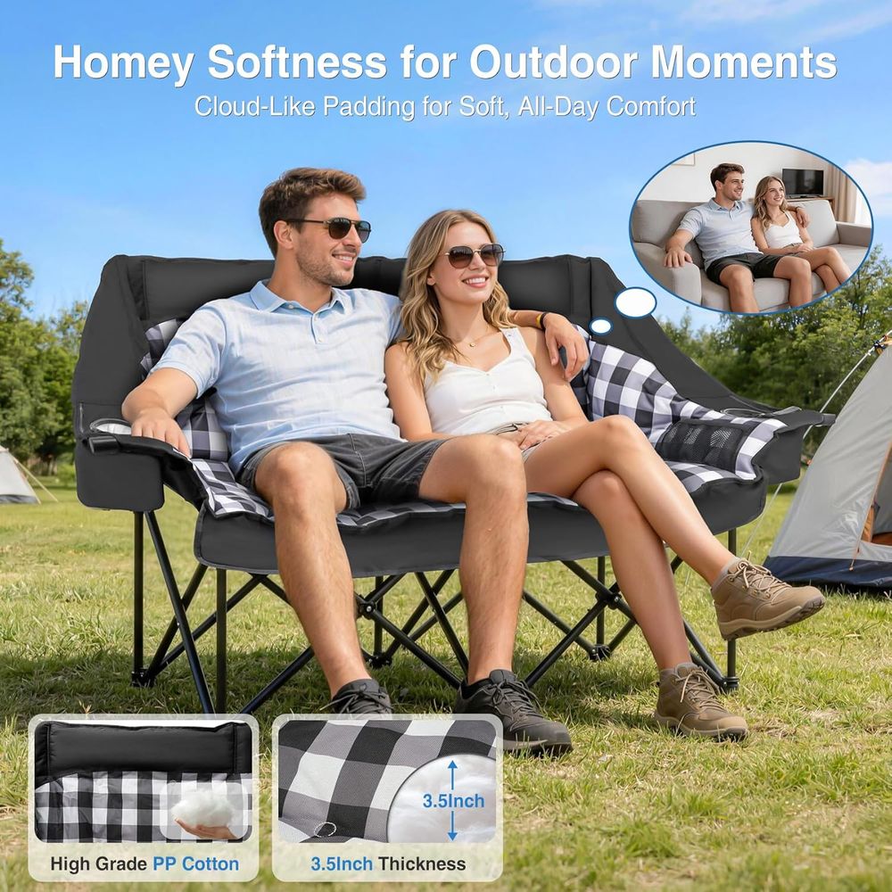 Oversized Padded Double Campin - مراجعة Outdoor Oversized Camping Chair وسعره